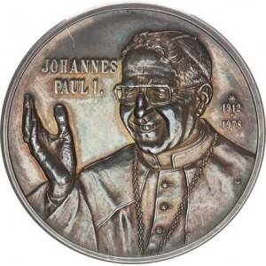 Náboženské medaile, Itálie - Johannes Paul I., medaile k úmrtí 1978, Popež mírně zlev