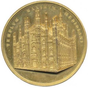 Náboženské medaile, Itálie - Milano, Medaile 1886 k 500. výročí zahájení stavby kated