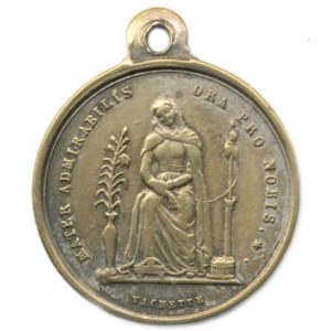 Náboženské medaile, Itálie - Řím, Maria Matka Obdivuhodná. A: Sedící postava, opis MA