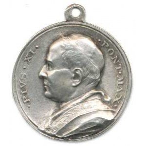 Náboženské medaile, Itálie - Pius XI., poprsí papeže zleva, opis / Panna Maria Immacu