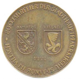 Náboženské medaile, Rakousko - Villach (Korutany), 800. výročí chrámu sv. Jakuba 1936