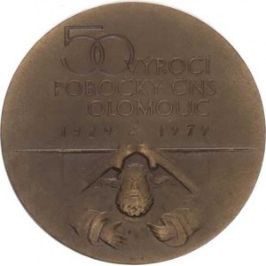 Olomouc, 50. výročí pobočky ČNS v Olomouci 1929-1979 bronz 40 mm 26,
