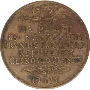 Španiel Otakar (1881-1955), T.G. Masaryk, 85. výr. narození - 1935 bronz 50 mm 43,25