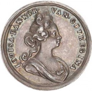 Dánsko, Friederic IV., portrét zprava, opis / Louisa, portrét zprava, opi
