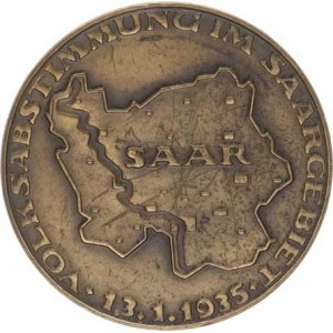 Německo, Lidové hlasování v Sársku 13.1.1935, mapa / Deutsche die Saar im