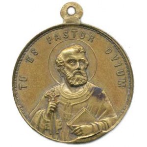 Vatikán - Papežský stát, Leo XIII., pontifikální medaile b.l., A: Poprsí papeže čelně, opi