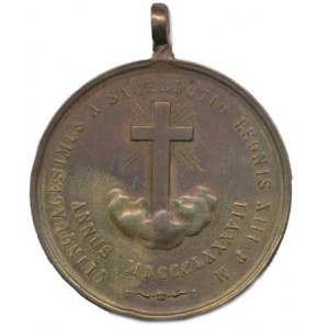Vatikán - Papežský stát, Leo XIII., medaile k 50. výr. kněžství 1837-1887, A: Poprsí papež