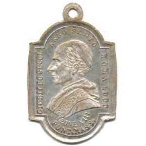 Vatikán - Papežský stát, Leo XIII., medaile na Svatý rok 1900, A: Poprsí papeže zleva, opi