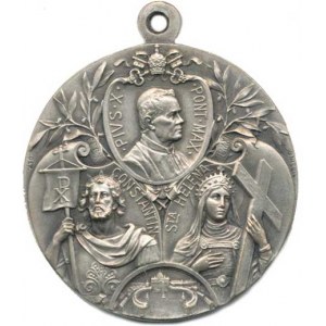 Vatikán - Papežský stát, Pius X. Medaile 1913 k 1600 výročí Konstantinova ediktu. (Kissing