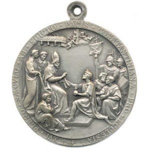 Vatikán - Papežský stát, Pius X. Medaile 1913 k 1600 výročí Konstantinova ediktu. (Kissing