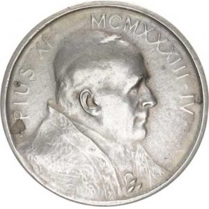 Vatikán - Papežský stát, Pius XI., medaile na jubil. Svatý rok 1933, poprsí zprava / Kříž