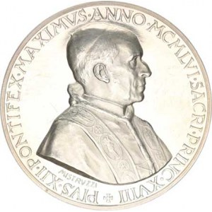 Vatikán - Papežský stát, Pius XII. - Medaile k papežovým 80. narozeninám 1956, poprsí zpra