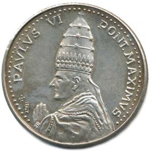 Vatikán - Papežský stát, Paulus VI., Medaile na Svatý rok 1975, A: Poprsí papeže v tiáře z