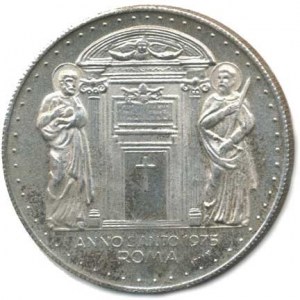 Vatikán - Papežský stát, Paulus VI., Medaile na Svatý rok 1975, A: Poprsí papeže v tiáře z