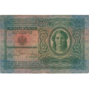 Rakousko - Uhersko, 100 Kronen 2.1. 1912 sér. 1346 Pick 12, mír. natrž.