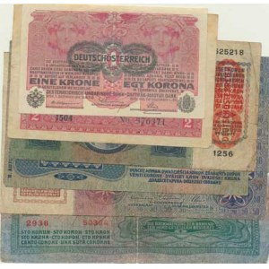Rakousko - Uhersko, 1 Krone 1916, +2 Kronen 1917, +10 Kronen 1915, +20 Kronen 1913, +