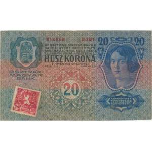 Československo 1918 - 1939, 20 K 1913 I. vydání - kolkovaná, sér. 2341 Baj. 2, přelož.