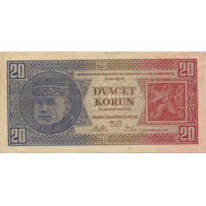 Československo 1918 - 1939, 20 Kč 1926 sér. Gc neperf. Baj. 21b