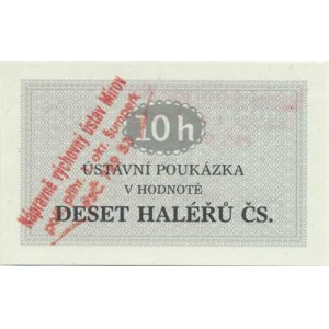 Československo - nouzová platidla, 10 Haléřů 1981 - ústavní poukázka , razítko: Nápravně výchovný ú