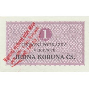 Československo - nouzová platidla, 1 Koruna 1981 - ústavní poukázka , razítko: Nápravně výchovný ú