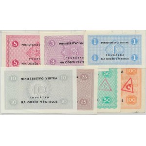 Československo - nouzová platidla, 1, 3, 5, 10, 25, 50, 100 b.l., Ministerstvo vnitra - poukázka na