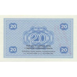 Československo - nouzová platidla, 20 Korun 1981 - ústavní poukázka , razítko: Nápravně výchovný ús