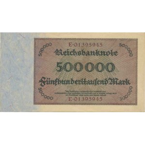 Německo, 500 000 M 1.5. 1923 sér. E Ros. 87b (8-míst. číslovač v Av a R
