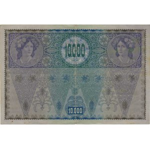 Rakousko, 10 000 Kronen b.l. /1919/ II. vydání sér. 1801 - přetisk DEUTS