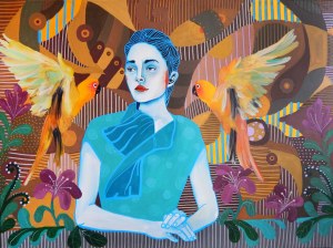 Marcin Painta, Ona i dwie papugi, 2018