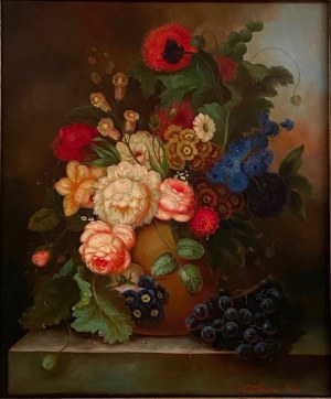 Catherine Koss, ''Bukiet kwiatów polnych w wazonie''