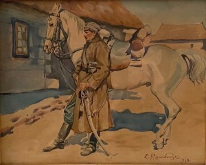 Zygmunt Rozwadowski(1870-1950),''Ułan z koniem''