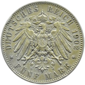 Niemcy, Saksonia, Albert I, 5 marek 1902 E, Muldenhütten