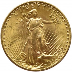 USA, Saint Gaudens, 20 dolarów 1924, Filadelfia, UNC