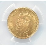 Włochy, Vittorio Emanele II, 10 lirów 1863, Turyn, PCGS MS63