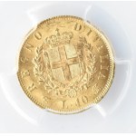 Włochy, Vittorio Emanele II, 10 lirów 1863, Turyn, PCGS MS63