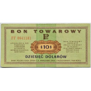 Polska, PeWeX, 10 dolarów 1969, seria FF