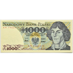 Polska, PRL, M. Kopernik, 1000 złotych 1975, Warszawa, seria AM, UNC