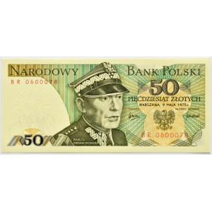 Polska, PRL, gen. K. Świerczewski, 50 złotych 1975, seria BR, Warszawa, UNC