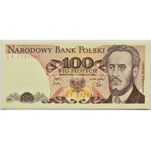 Polska, PRL, L. Waryński, 100 złotych 1982, seria LF, Warszawa, UNC