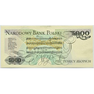 Polska, PRL, F. Chopin, 5000 złotych 1982, seria CK, Warszawa, UNC