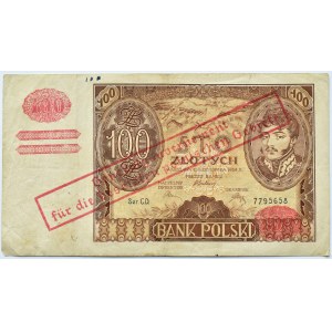 Polska, Generalna Gubernia, 100 złotych 1934, seria CD, fałszywy nadruk