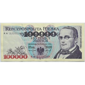 Polska, III RP, St. Moniuszko, 100000 złotych 1993, seria AA, Warszawa