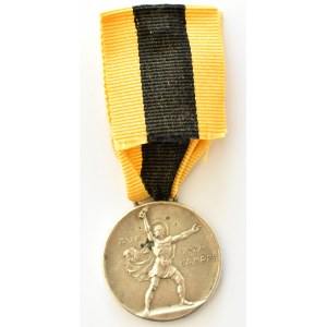 Franciszek Józef I i Wilhelm II, medal Auf zum Kampf, srebro, sygnowany