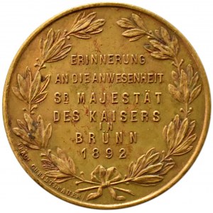 Franciszek Józef I, medal wybity z okazji pobytu cesarza w Brünn (Brno) 1892
