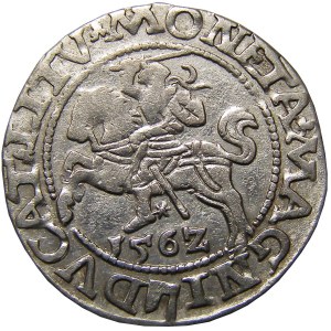 Zygmunt II August, półgrosz 1562 TOPÓR, Wilno, LITV/L