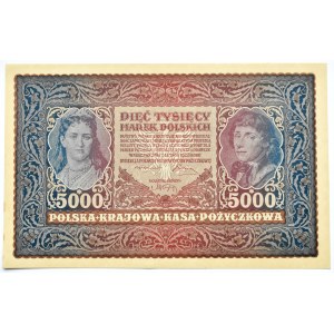 Polska, II RP, 5000 marek 1920, II serja R, UNC/UNC-, rzadkie
