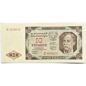 Polska, RP, 10 złotych 1948, seria C, UNC, rzadkie