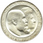 Niemcy, Wirtembergia, Wilhelm i Charlotte, 3 marki 1911 F, Stuttgart, UNC