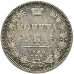 Rosja, Mikołaj I, 1 rubel 1855 HI, Petersburg