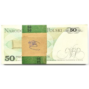 Polska, PRL, paczka bankowa 50 złotych 1988, seria GM, UNC